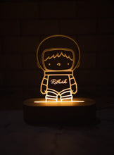 Load image into Gallery viewer, Personalised LED Night Light, Custom Light, Personalised Gift, Kids Light, Wooden Base
