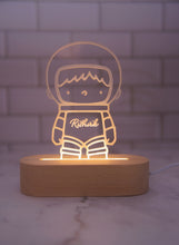 Load image into Gallery viewer, Personalised LED Night Light, Custom Light, Personalised Gift, Kids Light, Wooden Base
