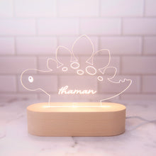 Load image into Gallery viewer, Personalised LED Night Light, Custom Light, Personalised Gift, Kids Light, Wooden Base
