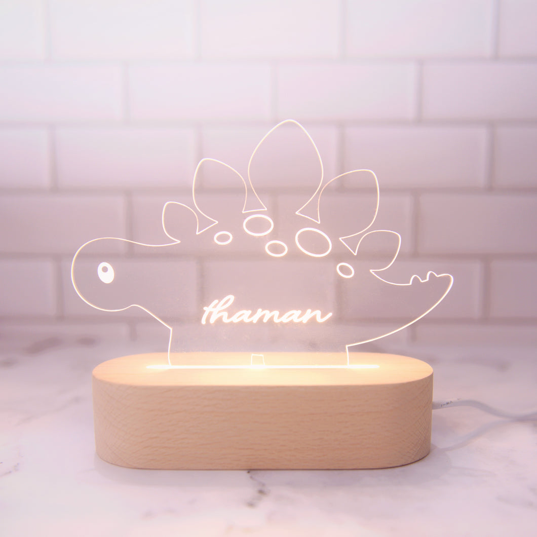 Personalised LED Night Light, Custom Light, Personalised Gift, Kids Light, Wooden Base